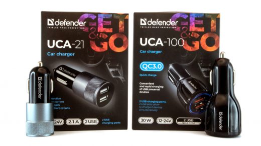 Обзор автомобильных зарядных устройств DEFENDER UCA-21 и UCA-100