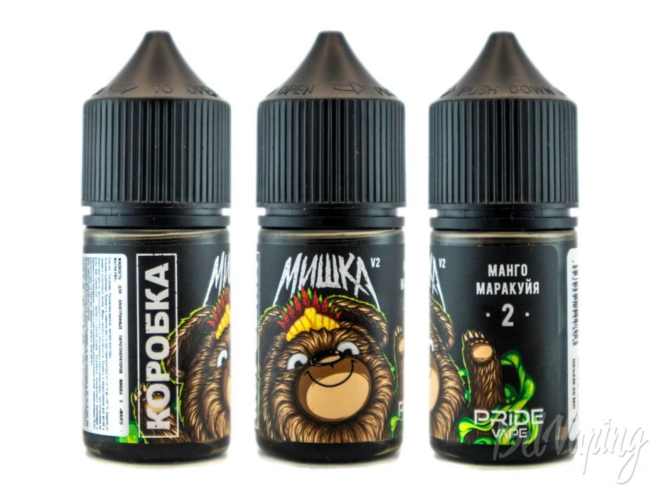 Солевые жидкости МИШКА 2 от Pride Vape - вкус МАНГО МАРАКУЙЯ 2