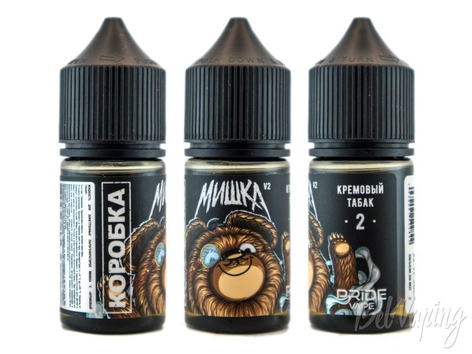 Солевые жидкости МИШКА 2 от Pride Vape - вкус КРЕМОВЫЙ ТАБАК 2