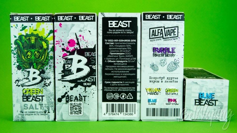Обзор солевых жидкостей BEAST от AlfaVape - упаковка
