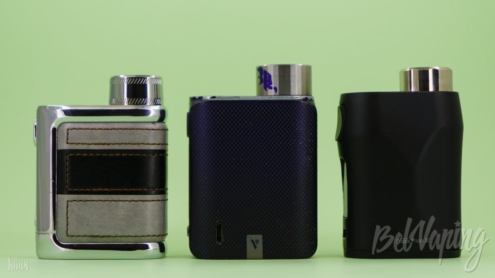 Сравнение размеров (слева направо) iStick Pico Le, SWAG 2, iStick Pico X