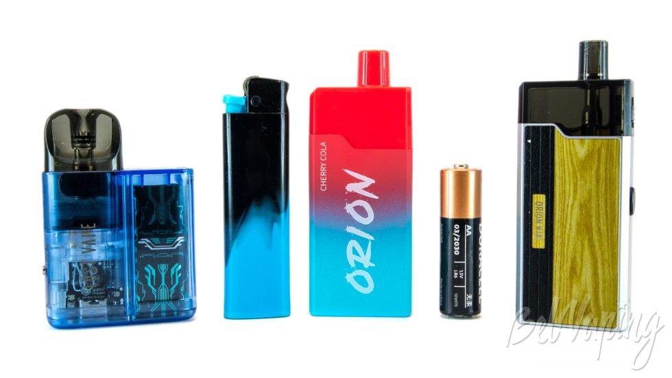 Одноразки Lost Vape UDN ORION BAR - сравнение размеров