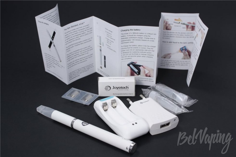 Joyetech eCab. История вейпинга - комплект поставки