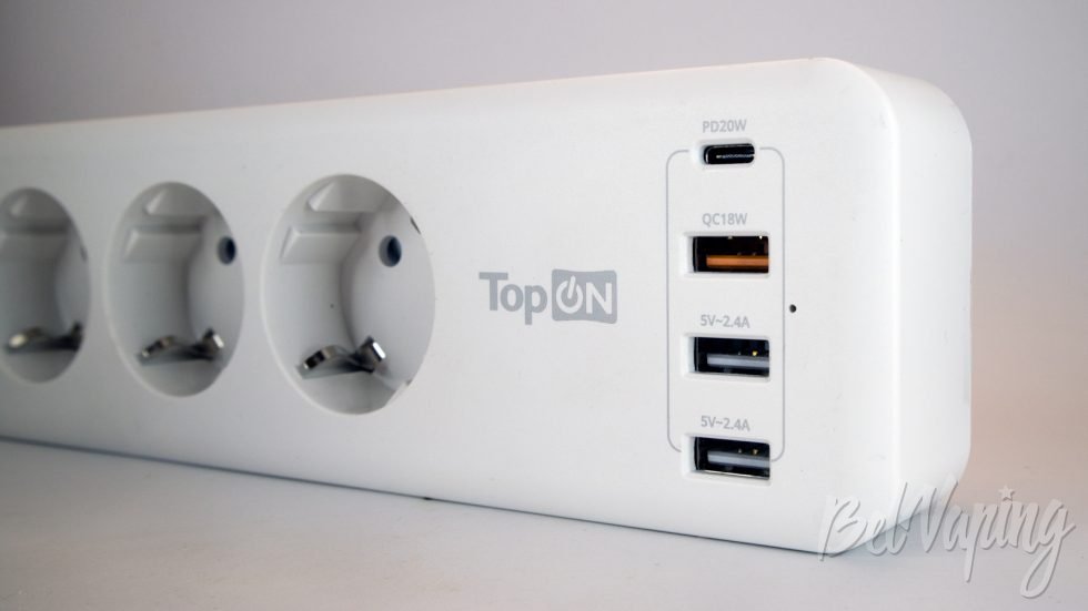 Сетевой фильтр с USB TOP-PWS4 - разъёмы и индикация