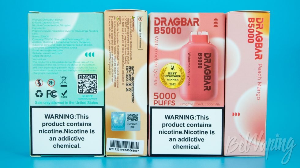 Обзор одноразок DRAGBAR B5000 от Zoovo - упаковка