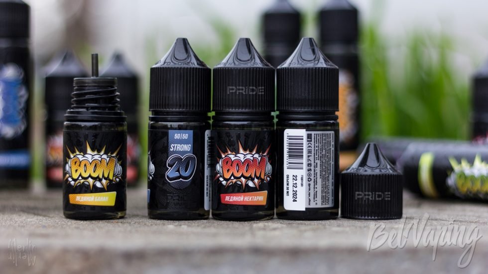 Тара и этикетка жидкости BOOM от Pride Vape