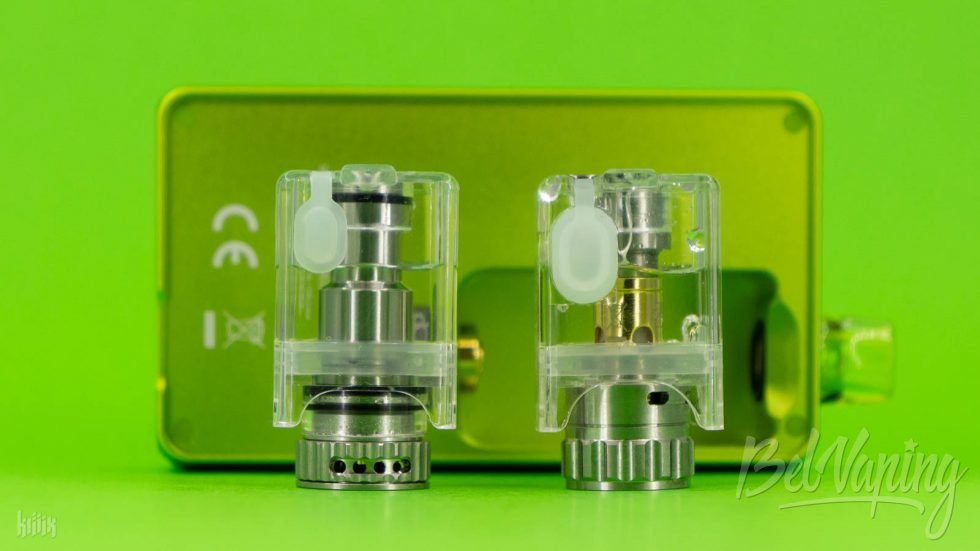 Обслуживаемая база Dotmod dotAIO RBA (слева) и dotAIO V2 Replacement Tank