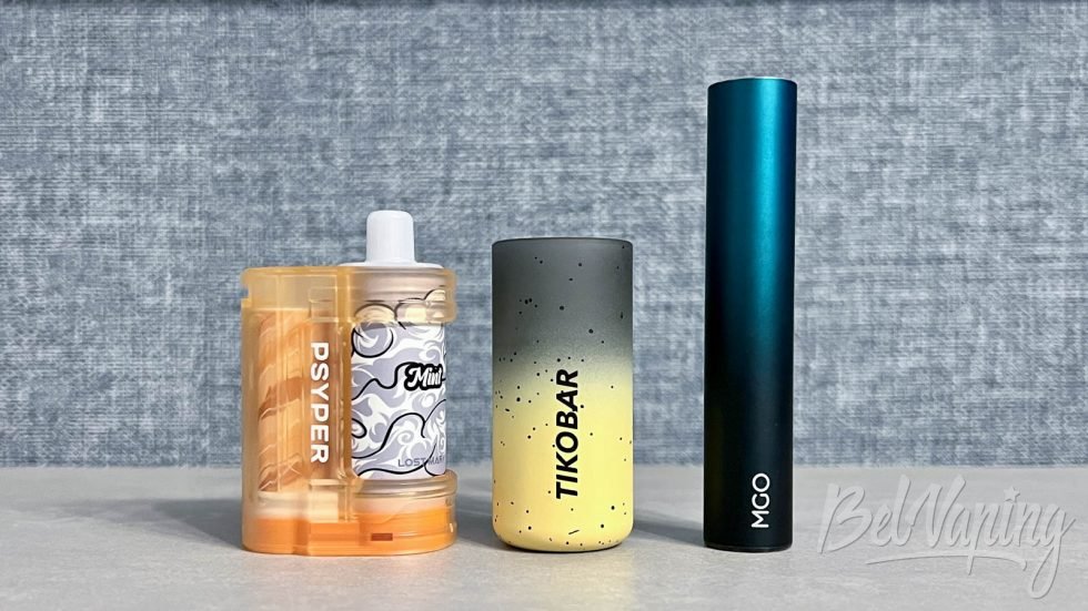 Сравнение размеров Tikobar Flex Refillable Pods System с другими устройствами