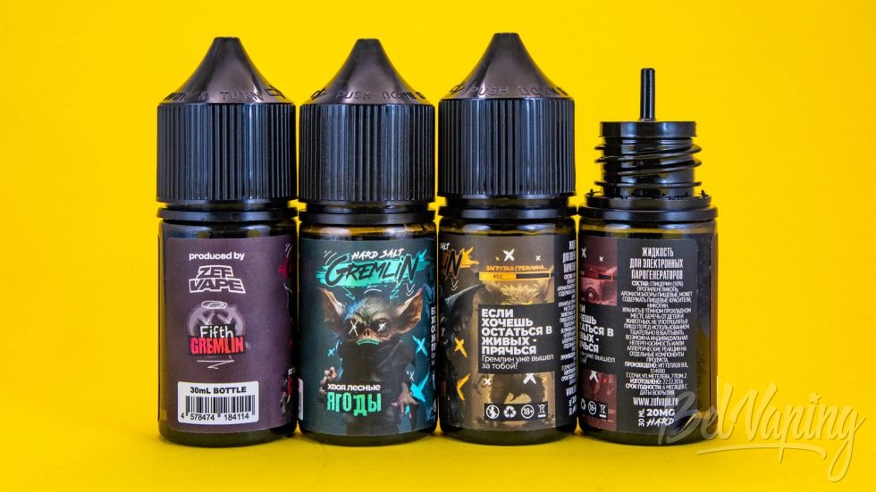Обзор жидкостей GREMLIN от ZEF Vape - флаконы и этикетки