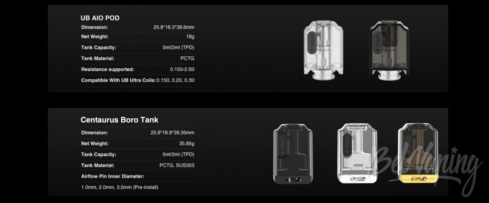Обзор CENTAURUS BORO TANK от Lost Vape - комплектация