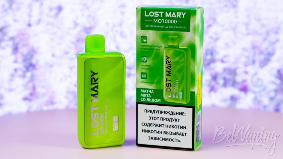 Обзор одноразок LOST MARY MO10000 - вкус МАТЧА МЯТА СО ЛЬДОМ