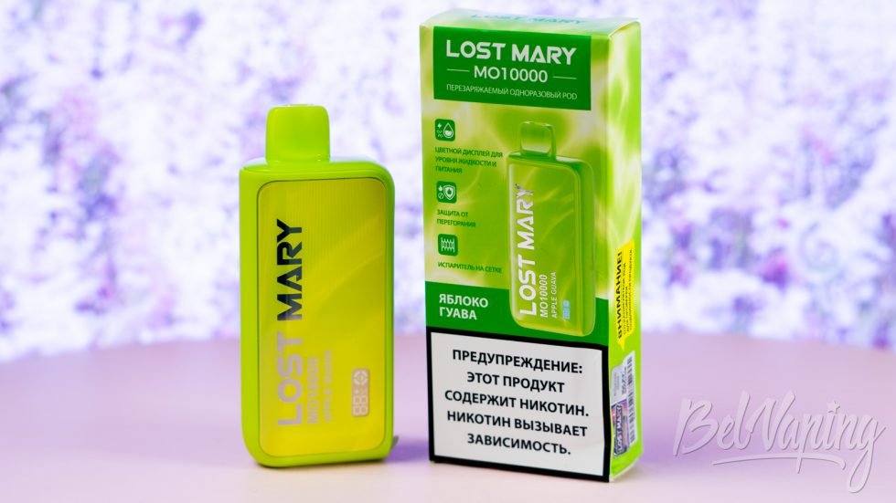 Обзор одноразок LOST MARY MO10000 - вкус ЯБЛОКО ГУАВА