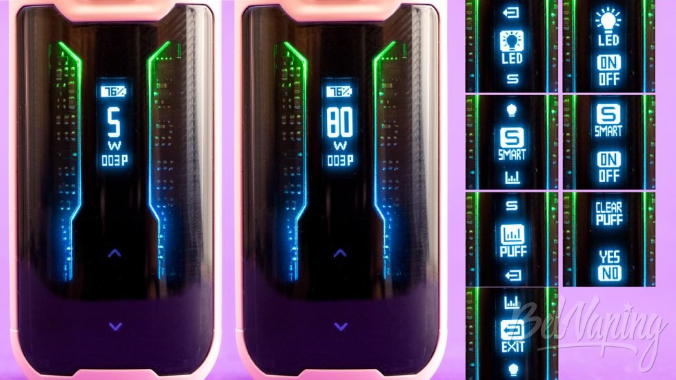 Обзор пода LUXE XR MAX от Vaporesso - интерфейс и управление