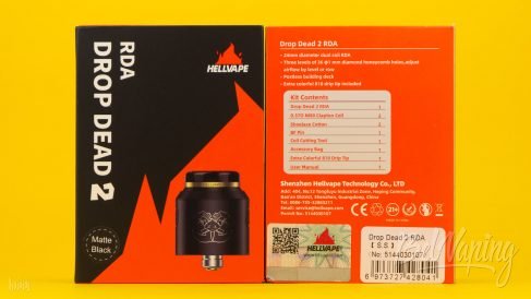 Упаковка Hellvape Drop Dead RDA V2 спереди и сзади