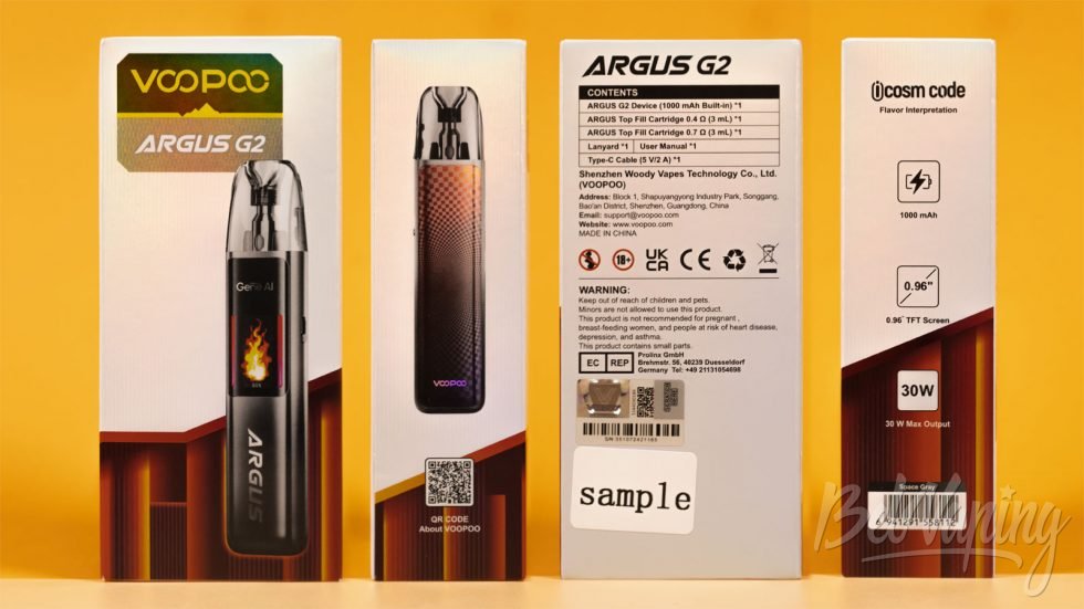 Обзор пода ARGUS G2 от Voopoo - упаковка