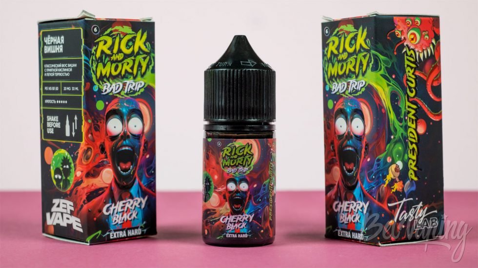 Обзор жидкостей RICK and MORTY BAD TRIP - вкус CHERRY BLACK