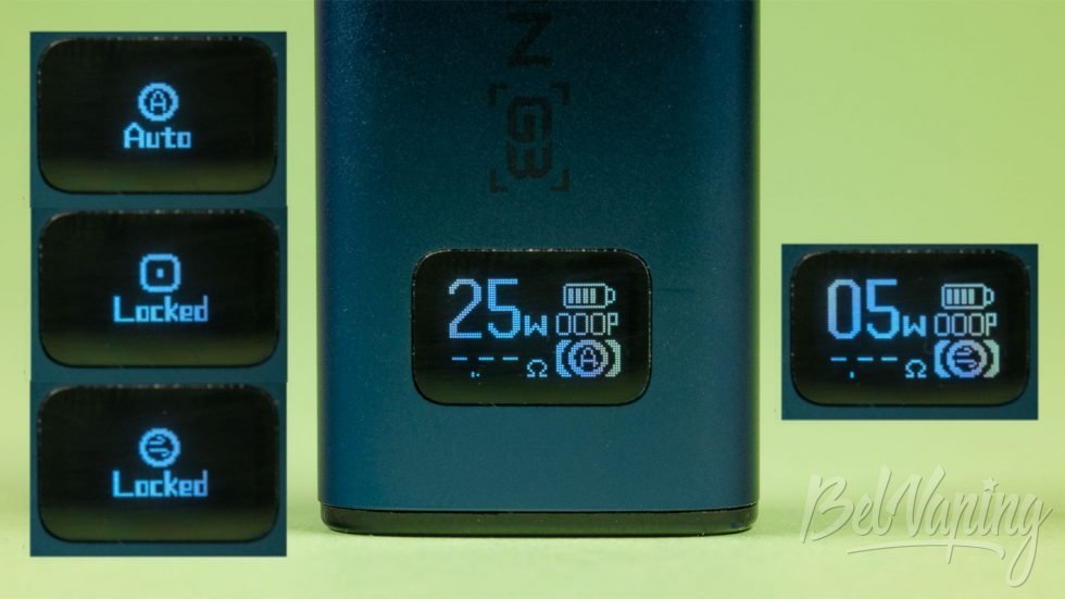 Обзор пода CALIBURN G3 от UWELL - интерфейс