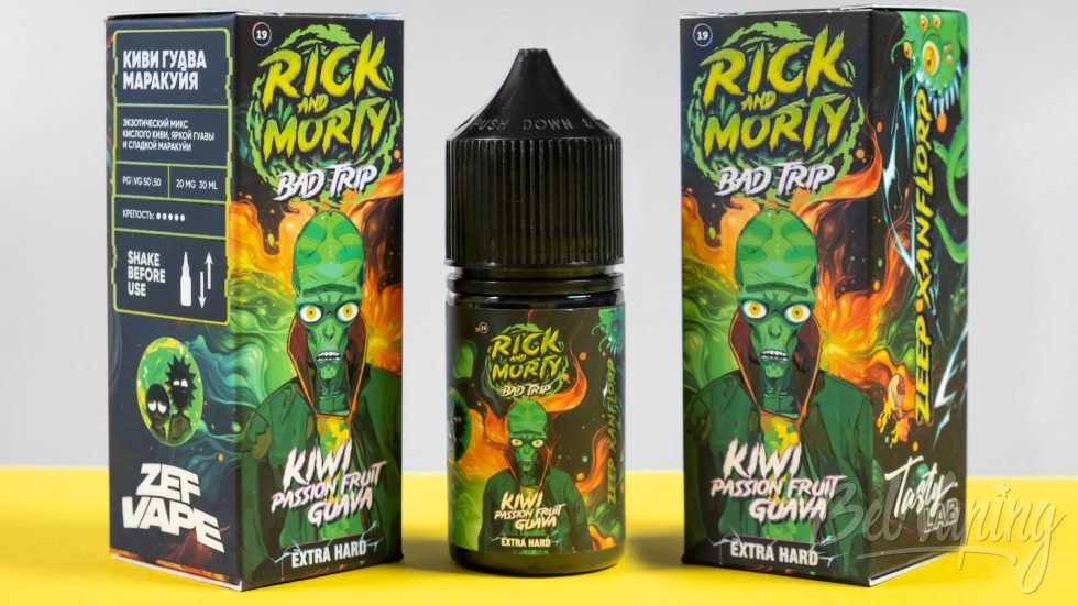 Обзор жидкостей RICK and MORTY BAD TRIP - вкус KIWI PASSION FRUIT GUAVA