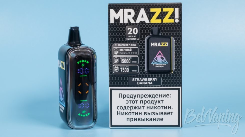 Обзор одноразок MRAZZ 7500-15000 - вкус STRAWBERRY BANANA