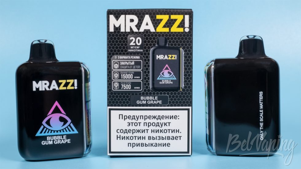 Обзор одноразок MRAZZ 7500-15000 - вкус BUBBLE GUM GRAPE