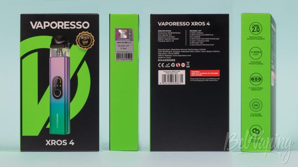 Обзор пода XROS 4 от Vaporesso - упаковка