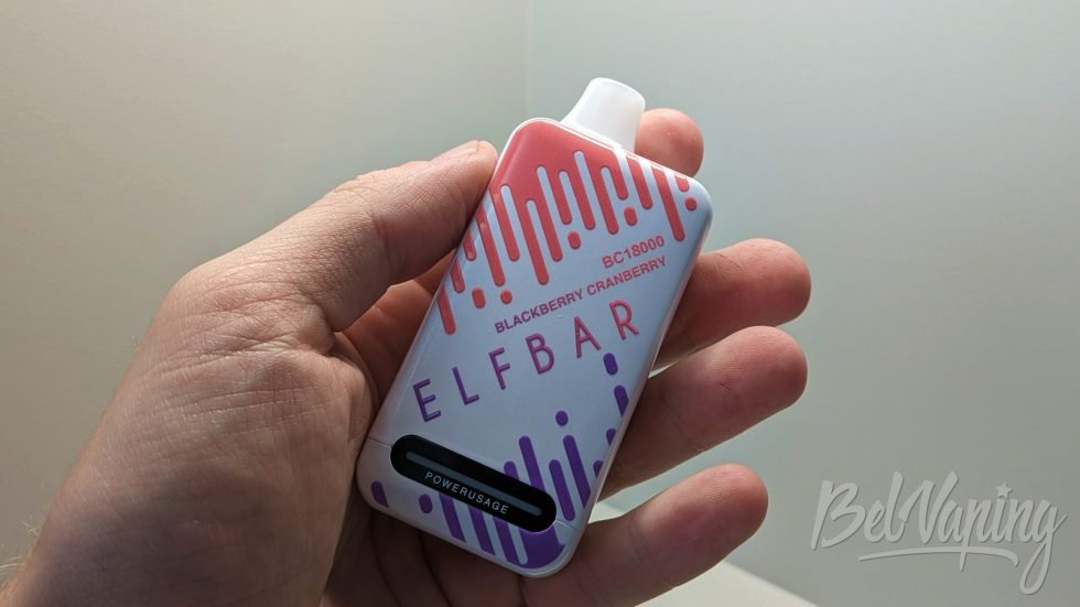 Внешний вид одноразки Elfbar BC18000 в руке