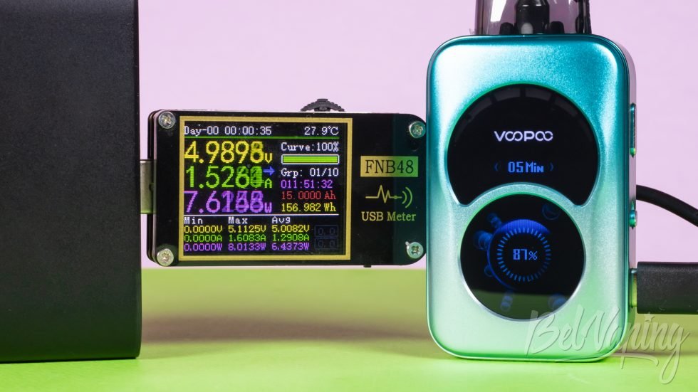 Обзор пода ARGUS A от Voopoo - процесс зарядки