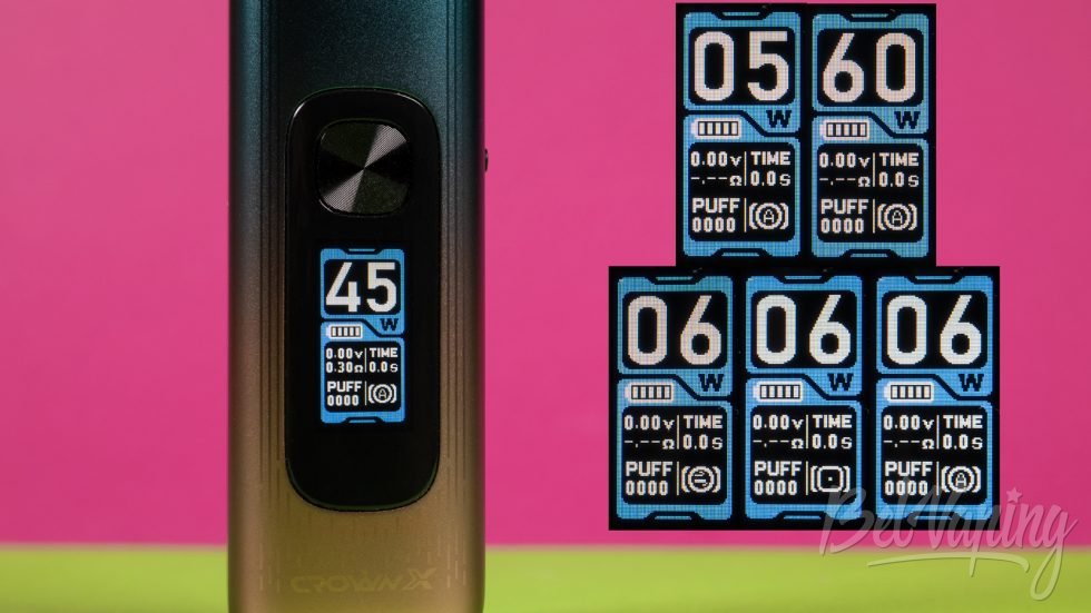Обзор пода СROWN X от Uwell - интерфейс и управление