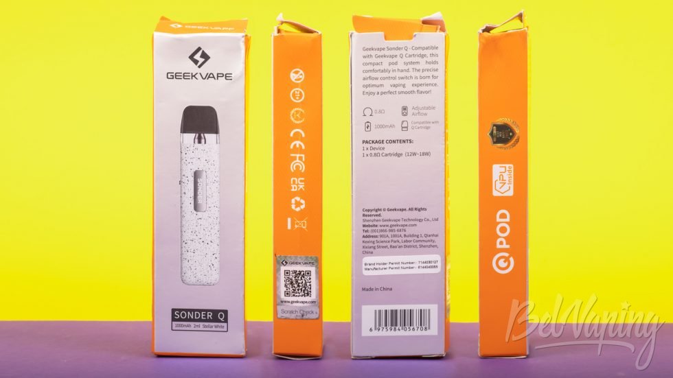 Обзор пода SONDER Q от GEEKVAPE - упаковка