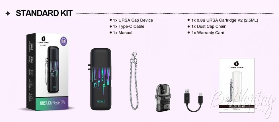 Обзор пода URSA CAP от LOST VAPE - упаковка и комплект поставки