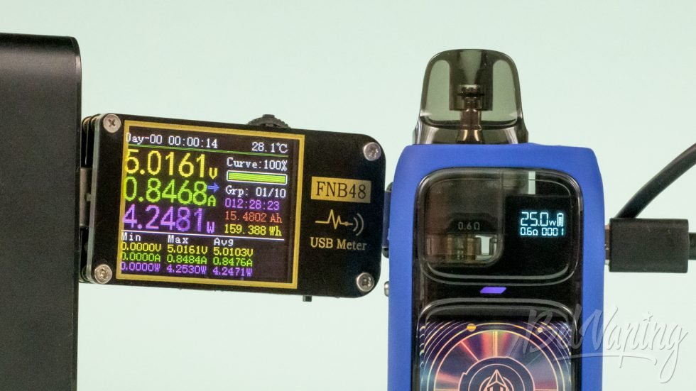 Обзор пода URSA EPOH от Lost Vape - процесс зарядки