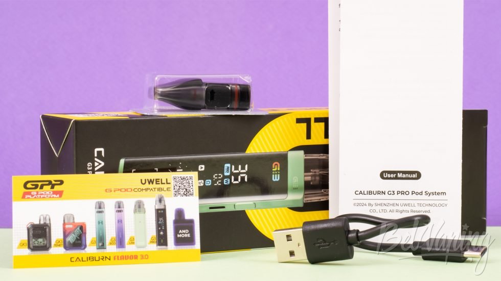 Обзор пода CALIBURN G3 PRO от UWELL - комплект поставки