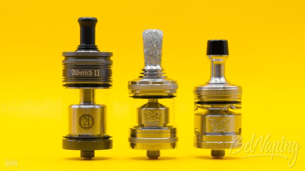 Сравнение размеров (слева направо): Alberich 2 MTL RTA, Dead Rabbit MTL RTA, Dead Rabbit MTL 2 RTA