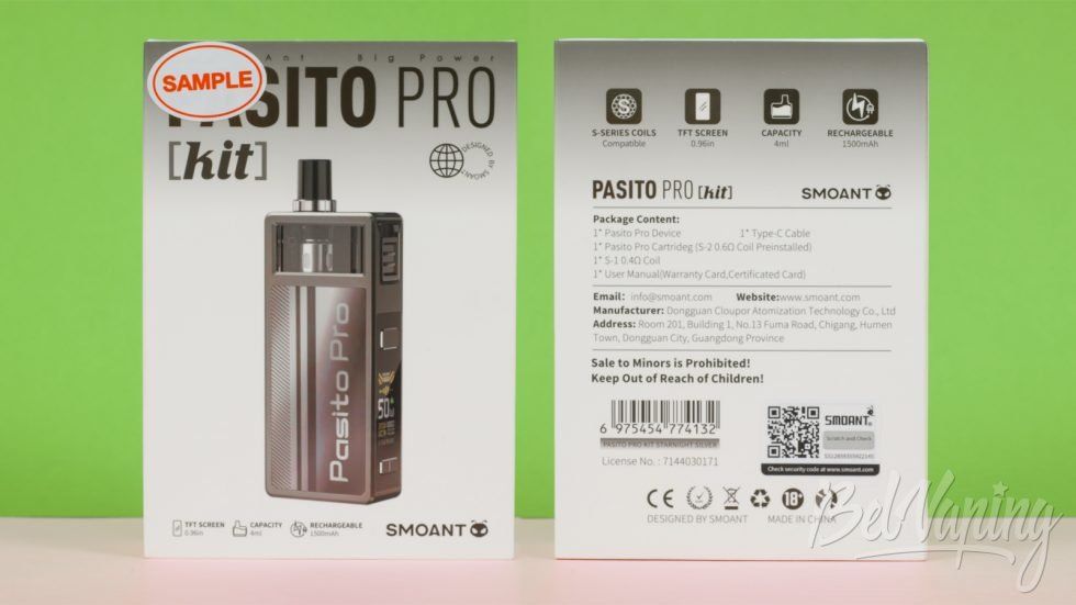 Обзор пода PASITO PRO от Smoant - упаковка