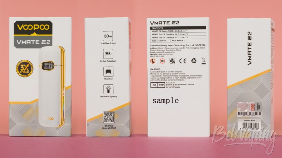 Обзор пода VMATE E2 от Voopoo - упаковка