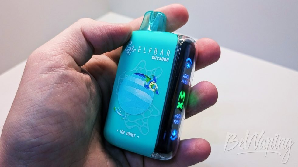 Внешний вид одноразки Elfbar GH23000 в руке