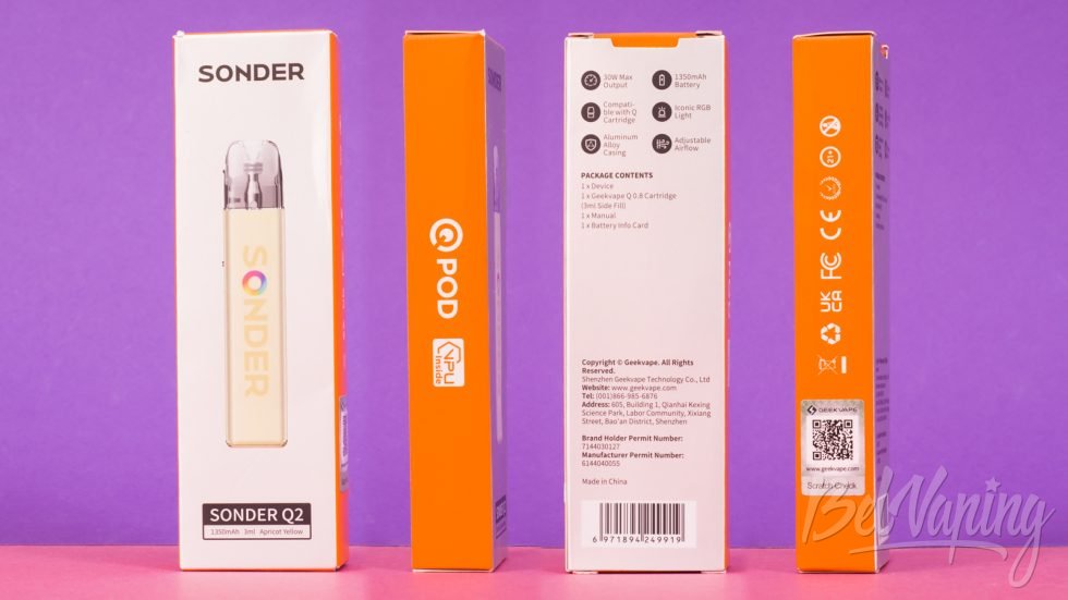 Обзор пода SONDER Q2 от Geekvape - упаковка