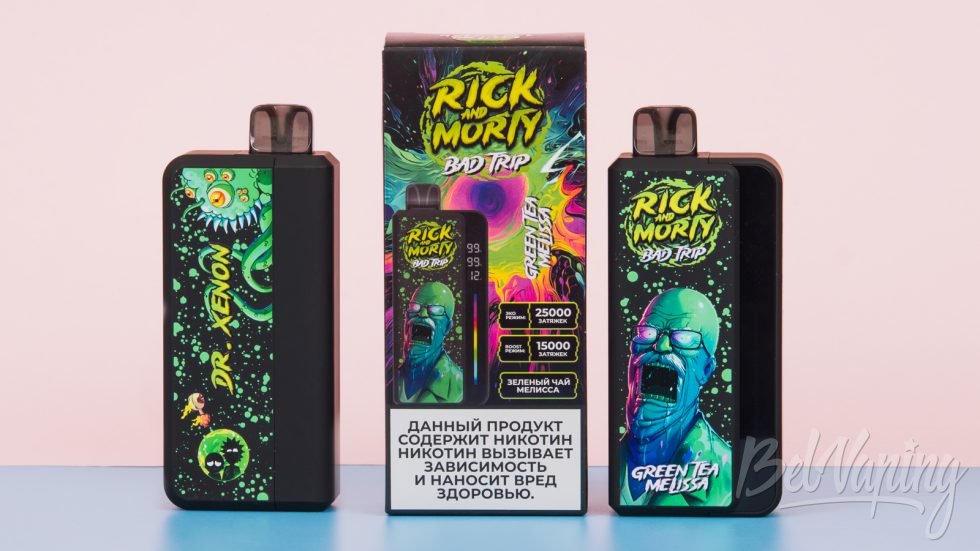 Обзор одноразок RICK & MORTY BAD TRIP - вкус GREEN TEA MELISSA