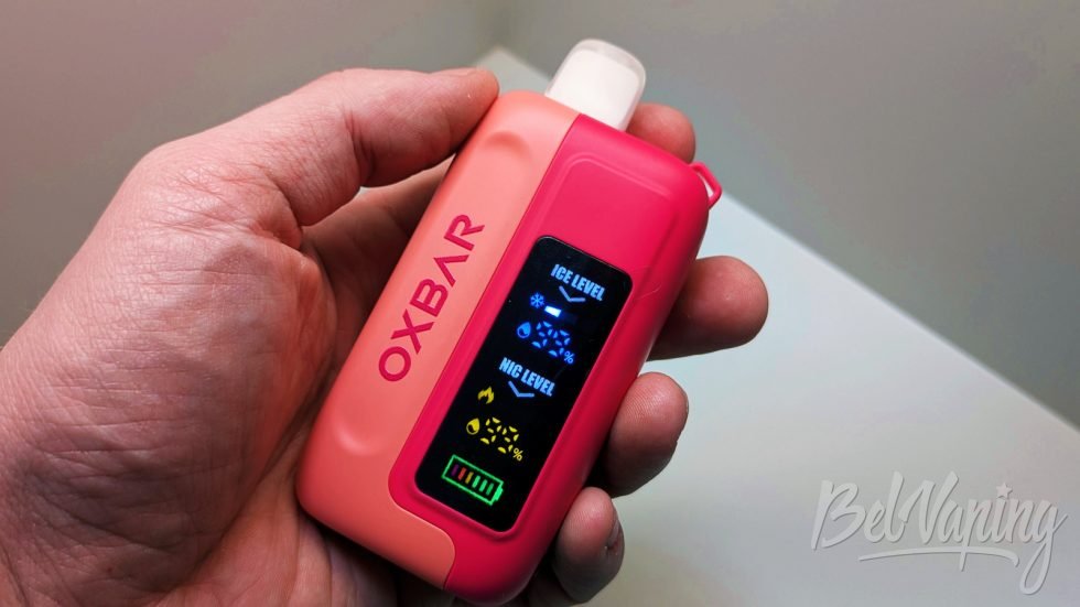 Внешний вид одноразки OXBAR ICENIC 30000 в руке