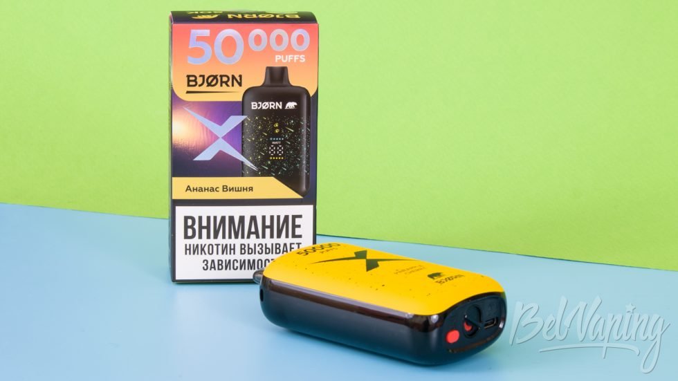 Обзор одноразок BJORN X 50000 - вкус АНАНАС ВИШНЯ