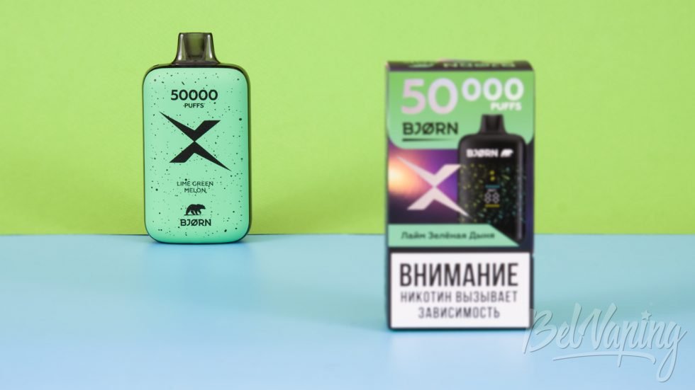 Обзор одноразок BJORN X 50000 - вкус ЛАЙМ ЗЕЛЁНАЯ ДЫНЯ