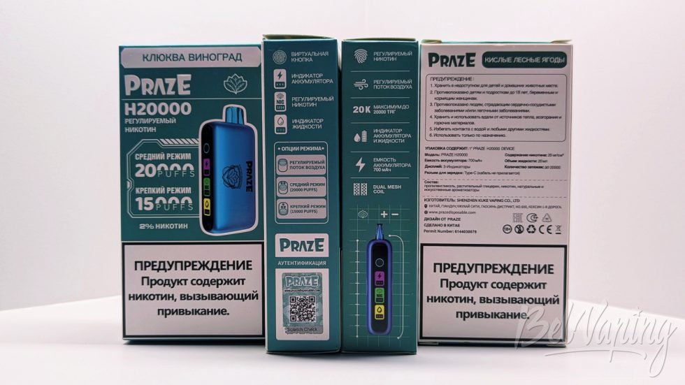 Упаковка одноразок Praze H20000