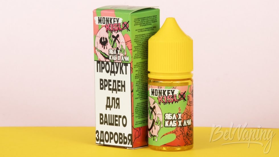 Обзор жидкостей MONKEY KISLO - вкус ЯБЛ Х КЛБ Х ЛЧИ