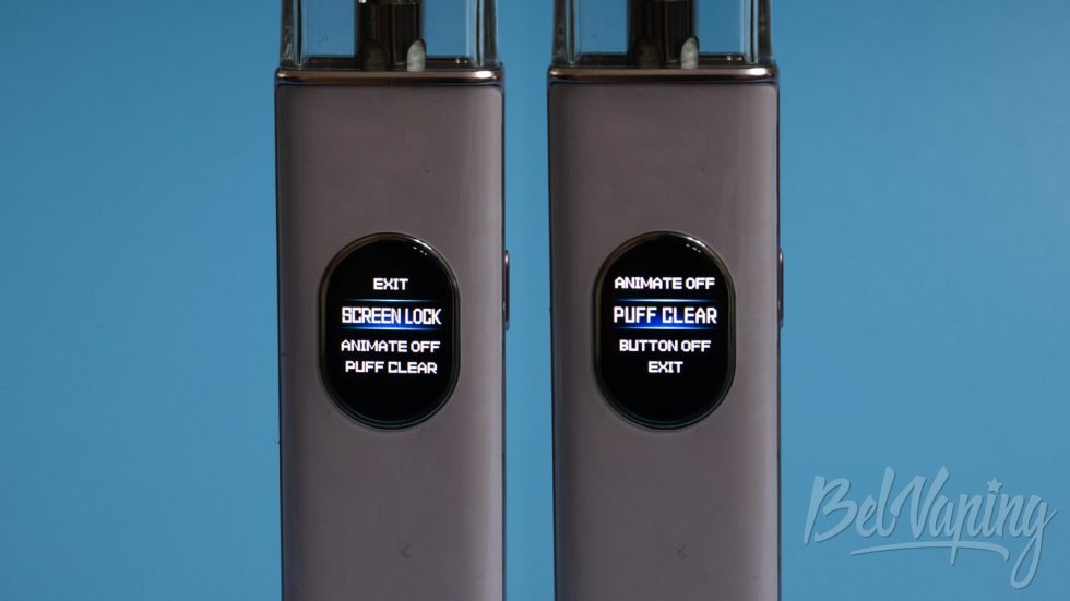 Обзор XROS 5 и XROS 5 MINI от Vaporesso - меню настроек