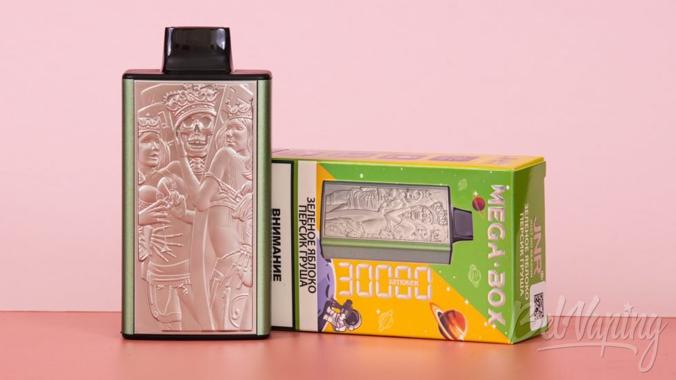 Обзор одноразок JNR MEGA-BOX 30K - вкус ЗЕЛЕНОЕ ЯБЛОКО ПЕРСИК ГРУША