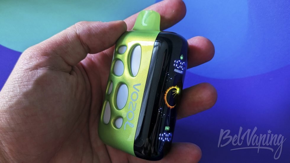 Размеры одноразки Vozol Rave 46000 в руке