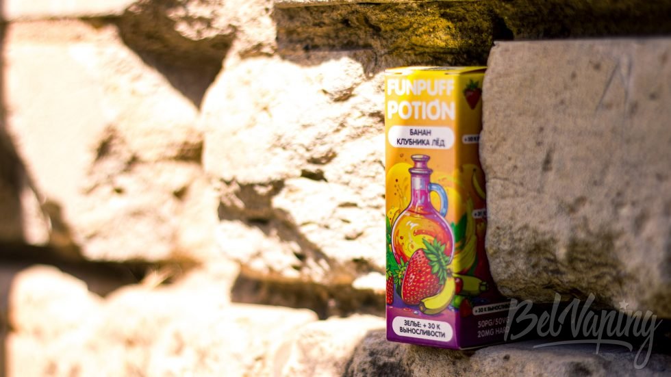 Жидкость FUNPUFF POTION БАНАН КЛУБНИКА ЛЁД