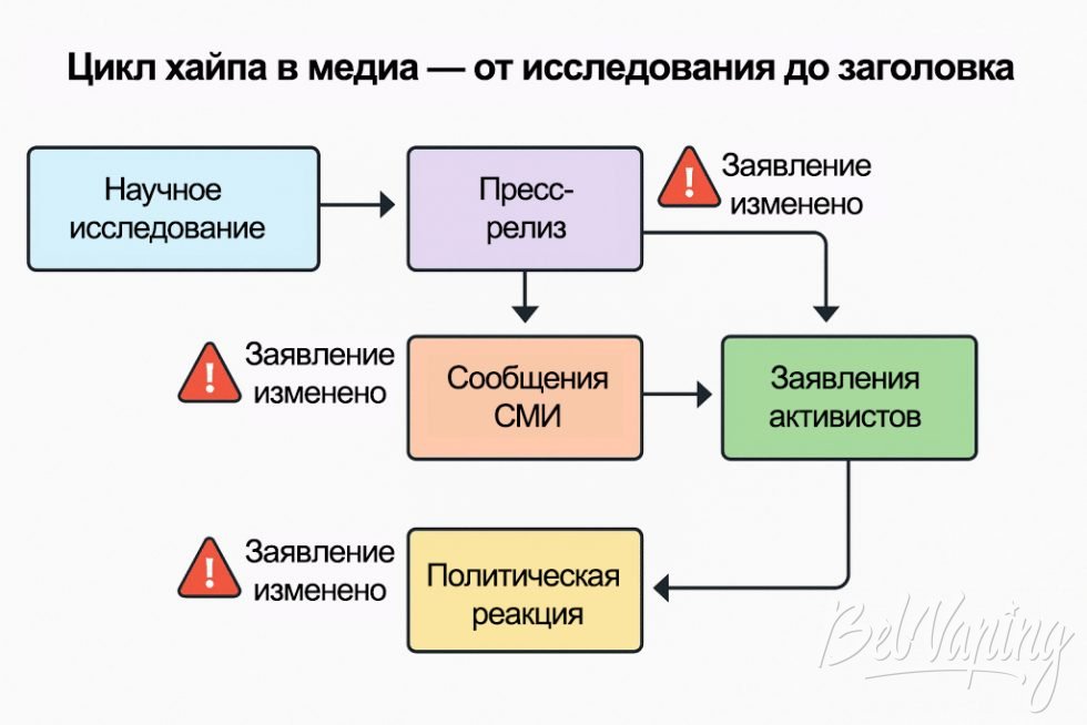 Цикл хайпа в медиа — от исследования до заголовка