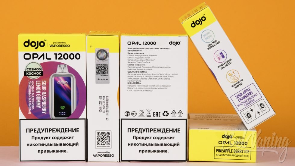 Обзор одноразок DOJO OPAL 12000 COSMOS EDITION - упаковка