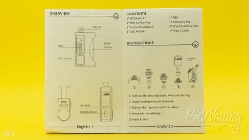 Инструкция Vandy Vape Nova AIO